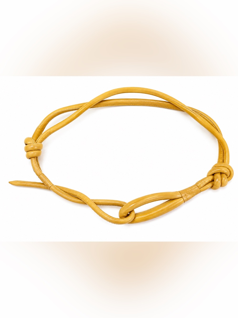 Vintage Mustard Leather Knot Belt Isabel Marant Inspired Boho made in Italy